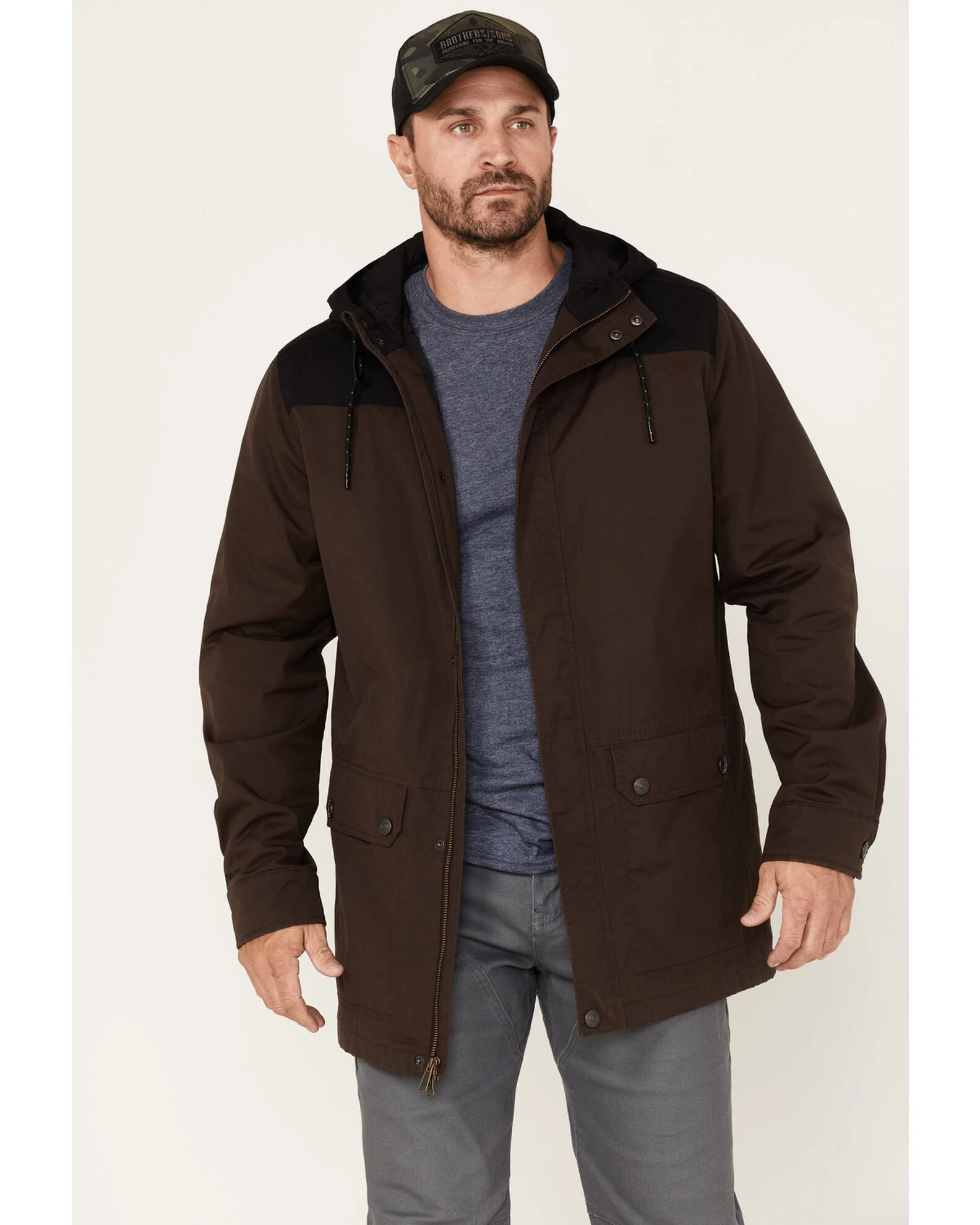 Brothers & Sons Men's Waxed Canvas Cruiser Hooded Jacket 3 Brothers & Sons Men's Waxed Canvas Cruiser Hooded Jacket - Image 3