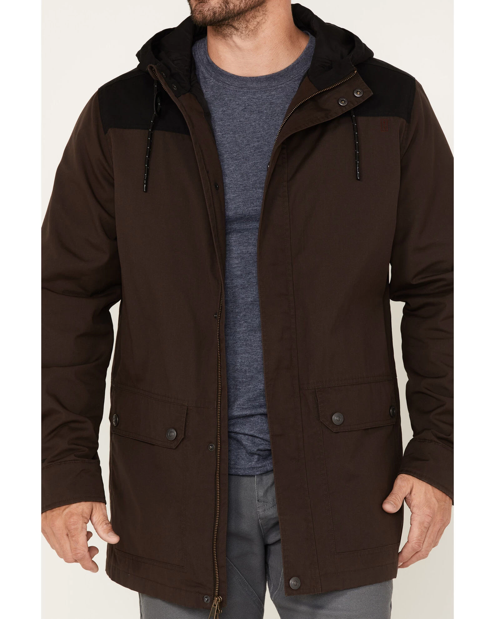 Brothers & Sons Men's Waxed Canvas Cruiser Hooded Jacket 4 Brothers & Sons Men's Waxed Canvas Cruiser Hooded Jacket - Image 4