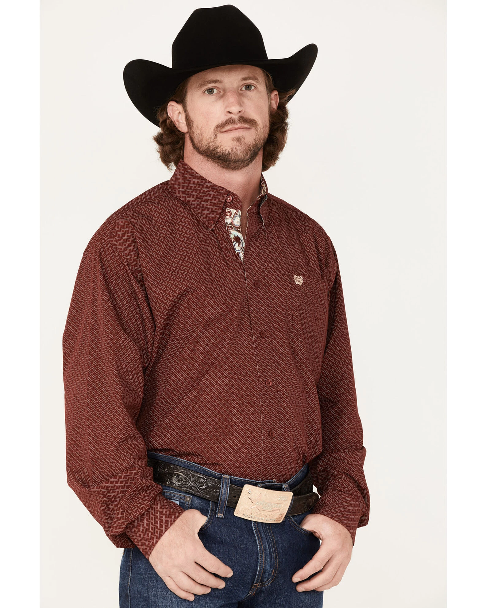 Cinch Men's Geo Print Long Sleeve Button-Down Western Shirt 2 Cinch Men's Geo Print Long Sleeve Button-Down Western Shirt - Image 2