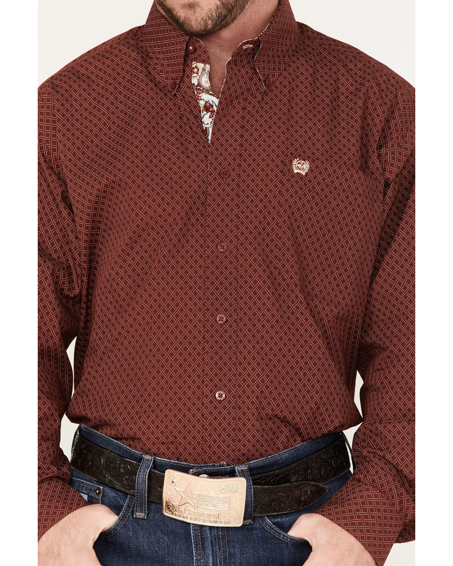 Cinch Men's Geo Print Long Sleeve Button-Down Western Shirt 1 Cinch Men's Geo Print Long Sleeve Button-Down Western Shirt