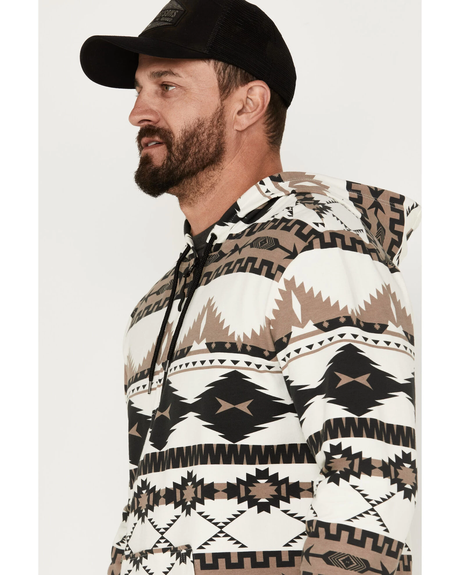 Powder River Outfitters Men's 1/4 Zip Southwestern Print Hooded Sweatshirt 4 Powder River Outfitters Men's 1/4 Zip Southwestern Print Hooded Sweatshirt - Image 4