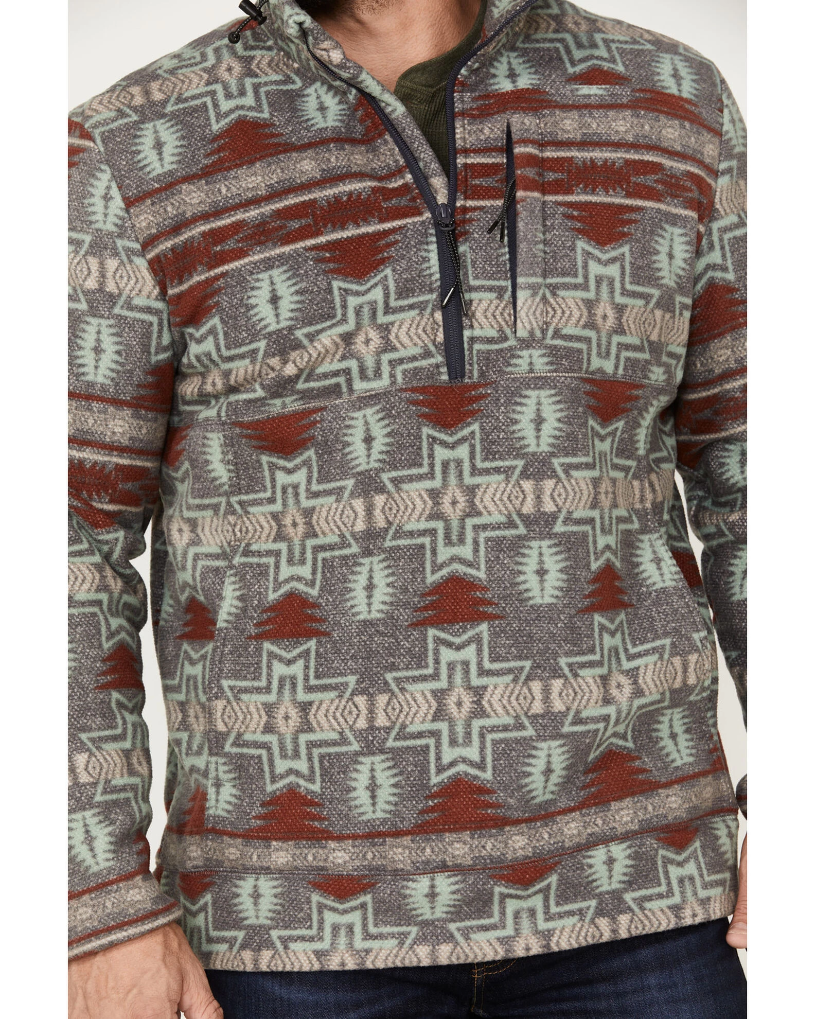Powder River Outfitters Men's 1/2 Zip Southwestern Print Fleece Sweatshirt 3 Powder River Outfitters Men's 1/2 Zip Southwestern Print Fleece Sweatshirt - Image 3