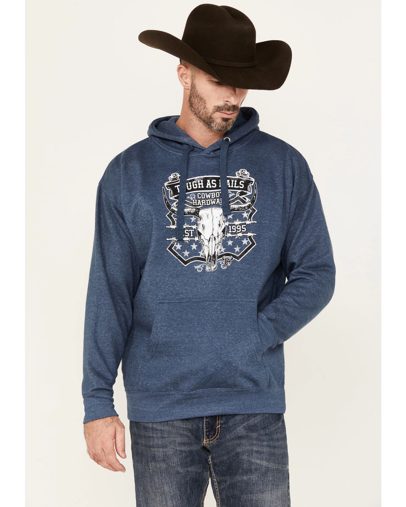 Cowboy Hardware Men's Tough As Nails Skull Graphic Hooded Sweatshirt 2 Cowboy Hardware Men's Tough As Nails Skull Graphic Hooded Sweatshirt - Image 2