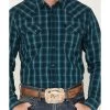 Moonshine Spirit Men's Bayou Plaid Print Long Sleeve Western Snap Shirt