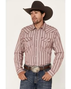 Moonshine Spirit Men's Red Canyon Striped Short Sleeve Pearl Snap Western Shirt -Western Cowboy Shop 2000382802 640 P1