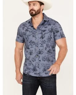 Pendleton Men's Laramie Cowboy Print Short Sleeve Snap Western Shirt -Western Cowboy Shop 2000383552 400 P1