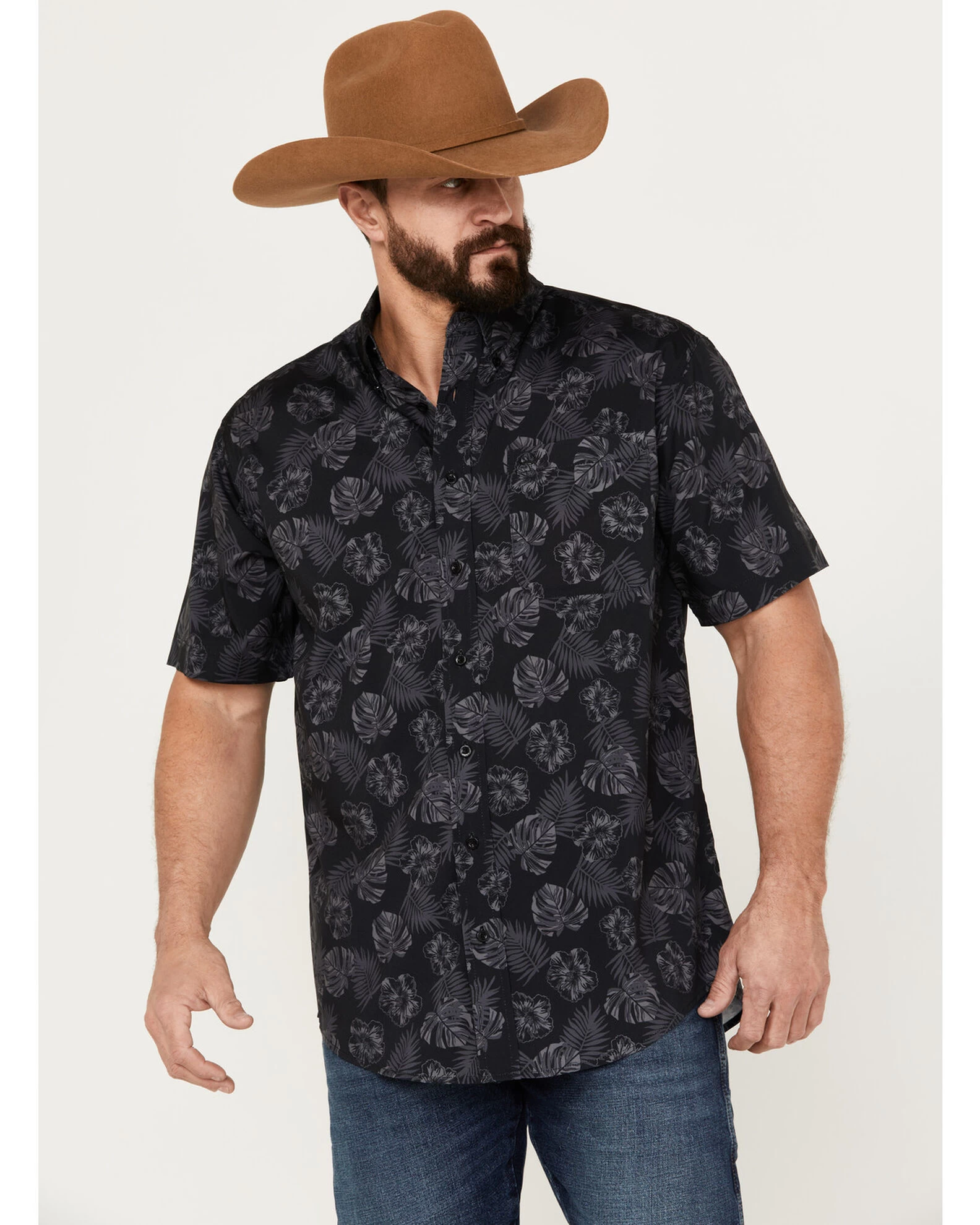 Cinch Men's ARENAFLEX Hawaiian Short Sleeve Button Down Shirt 1 Cinch Men's ARENAFLEX Hawaiian Short Sleeve Button Down Shirt