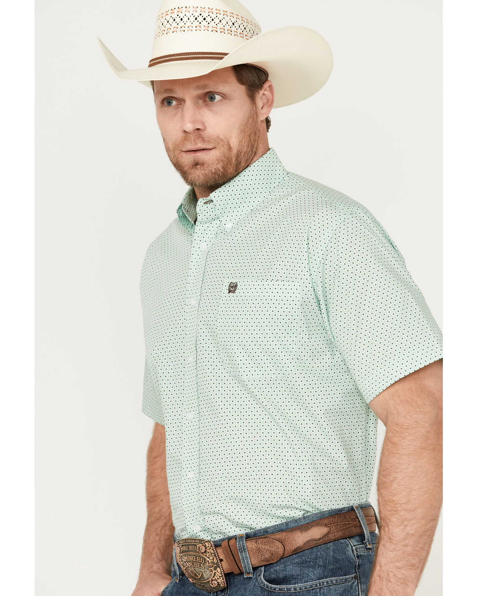 Cinch Men's Geo Print Short Sleeve Button Down Western Shirt 3 Cinch Men's Geo Print Short Sleeve Button Down Western Shirt - Image 3