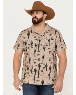 Cinch Men's Camp Tumbleweed Cactus Skull Short Sleeve Button-Down Western Shirt -Western Cowboy Shop 2000383902 250 P1