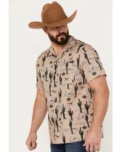 Cinch Men's Camp Tumbleweed Cactus Skull Short Sleeve Button-Down Western Shirt -Western Cowboy Shop 2000383902 250 P2