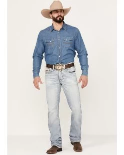 RANK 45 Men's Ringo Light Wash Stackable Straight Performance Stretch Denim Jeans -Western Cowboy Shop 2000384186 400 P1
