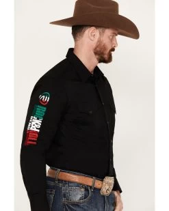 Rock & Roll Denim Men's Mexico Logo Long Sleeve Western Snap Shirt -Western Cowboy Shop 2000385154 001 P2