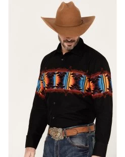 Panhandle Men's Southwestern Border Long Sleeve Western Snap Shirt 6 Panhandle Men's Southwestern Border Long Sleeve Western Snap Shirt -Western Cowboy Shop 2000385165 001 P2