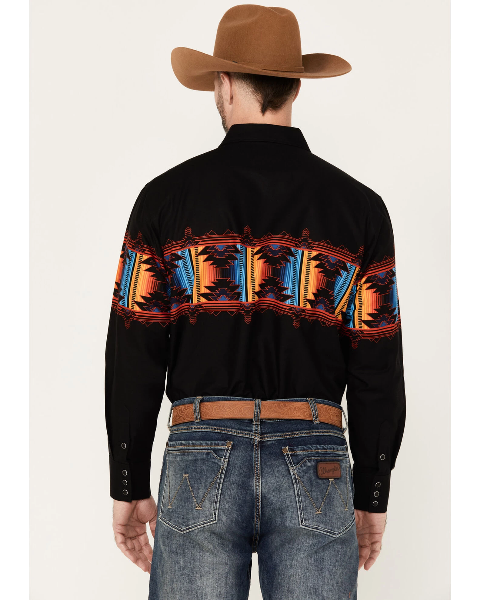 Panhandle Men's Southwestern Border Long Sleeve Western Snap Shirt 4 Panhandle Men's Southwestern Border Long Sleeve Western Snap Shirt - Image 4