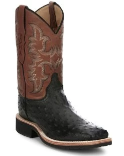 Justin Men's Drover Exotic Full Quill Ostrich Western Boots - Broad Square Toe 10 Justin Men's Drover Exotic Full Quill Ostrich Western Boots - Broad Square Toe -Western Cowboy Shop 2000385393 001 P1