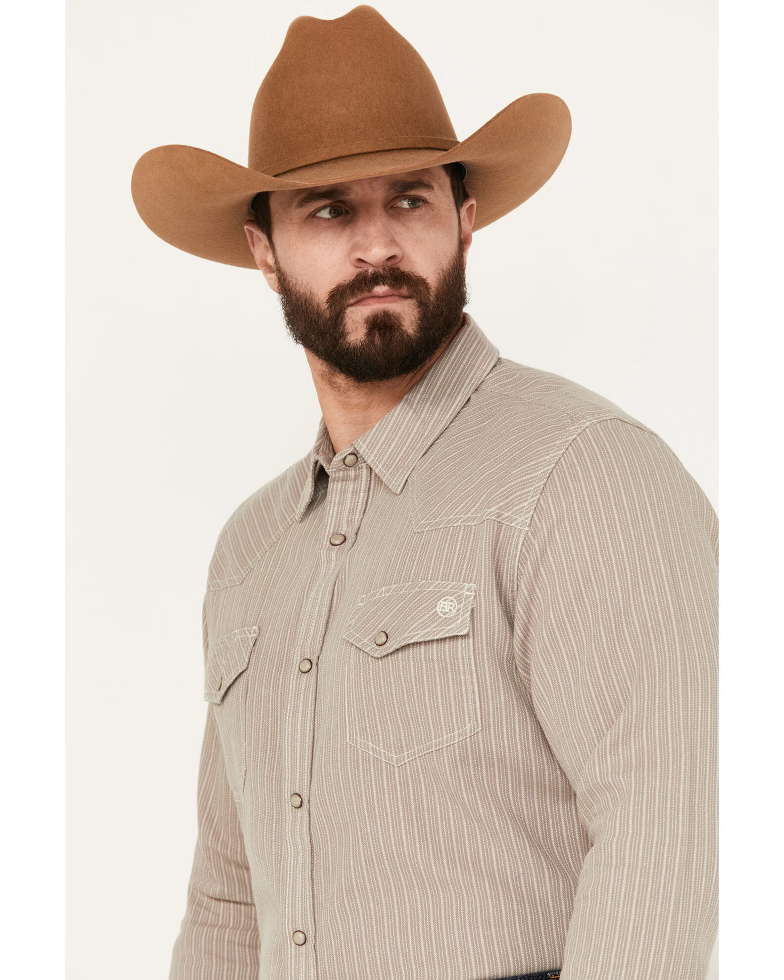 Blue Ranchwear Men's Laramie Striped Long Sleeve Western Snap Shirt 4 Blue Ranchwear Men's Laramie Striped Long Sleeve Western Snap Shirt - Image 4