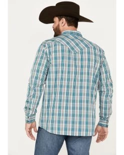 Moonshine Spirit Men's Agave Plaid Print Long Sleeve Western Snap Shirt