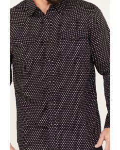 Moonshine Spirit Men's Cat Geo Print Long Sleeve Western Snap Shirt