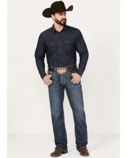Rock & Roll Denim Men's Double Barrel Medium Vintage Wash Relaxed Bootcut Reflex Denim Jeans