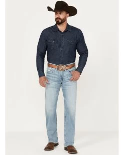 Cinch Men's White Label Light Wash Relaxed Straight Stretch Performance Denim Jeans -Western Cowboy Shop 2000386397 402 P1