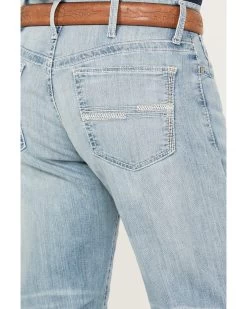 Cinch Men's White Label Light Wash Relaxed Straight Stretch Performance Denim Jeans