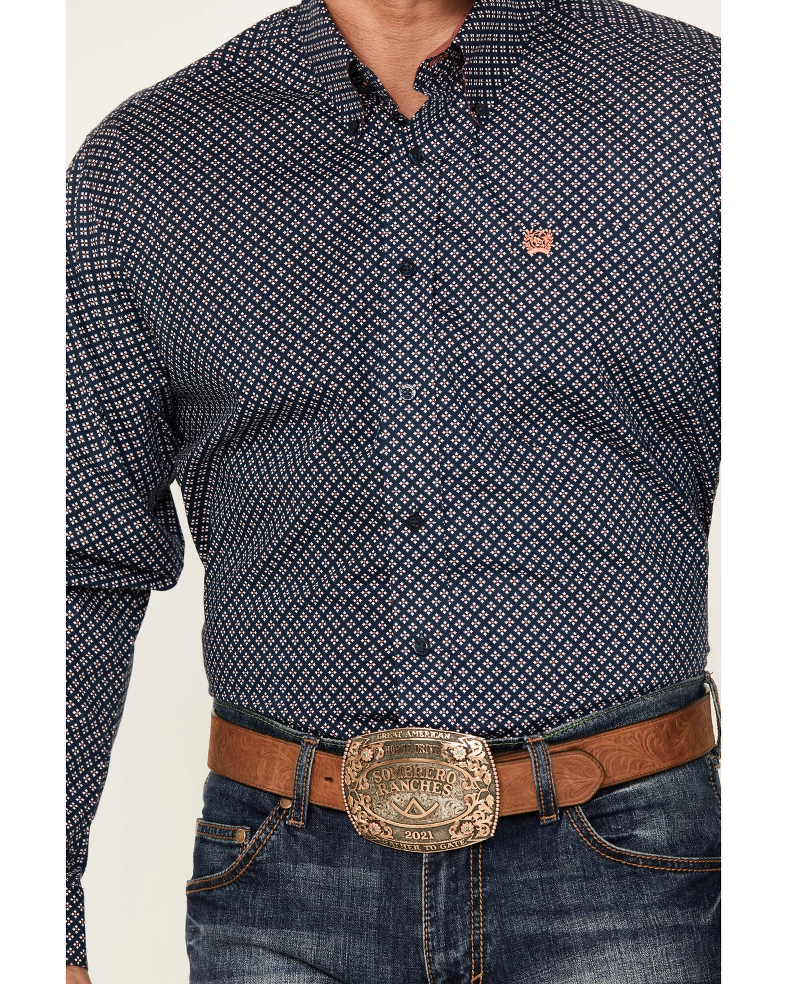 Cinch Men's Diamond Arrow Print Long Sleeve Button-Down Stretch Western Shirt 3 Cinch Men's Diamond Arrow Print Long Sleeve Button-Down Stretch Western Shirt - Image 3