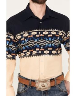 Panhandle Men's Southwestern Print Long Sleeve Western Snap Shirt -Western Cowboy Shop 2000387744 410 P3